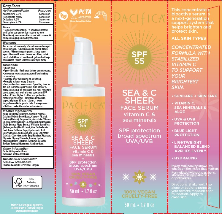 Sea and C Sheer Face Serum SPF 55 Label
