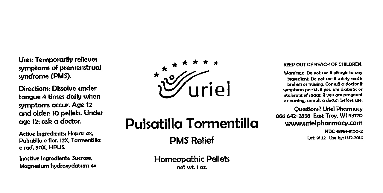 pulsatilla tormentilla pellets bottle label
