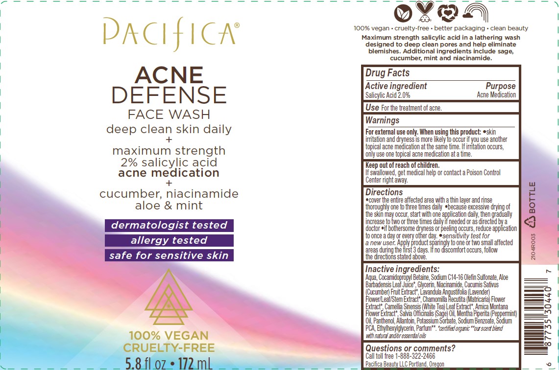 Acne Defense Face Wash Label