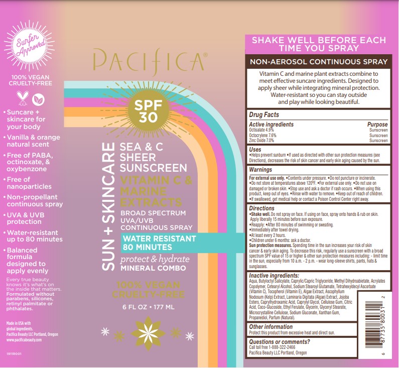Sun Plus Skincare SPF 30 Sea and C Sheer Sunscreen Label