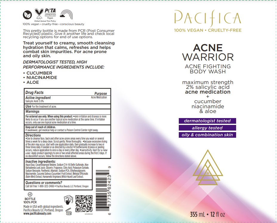 Acne Warrior Body Wash Label