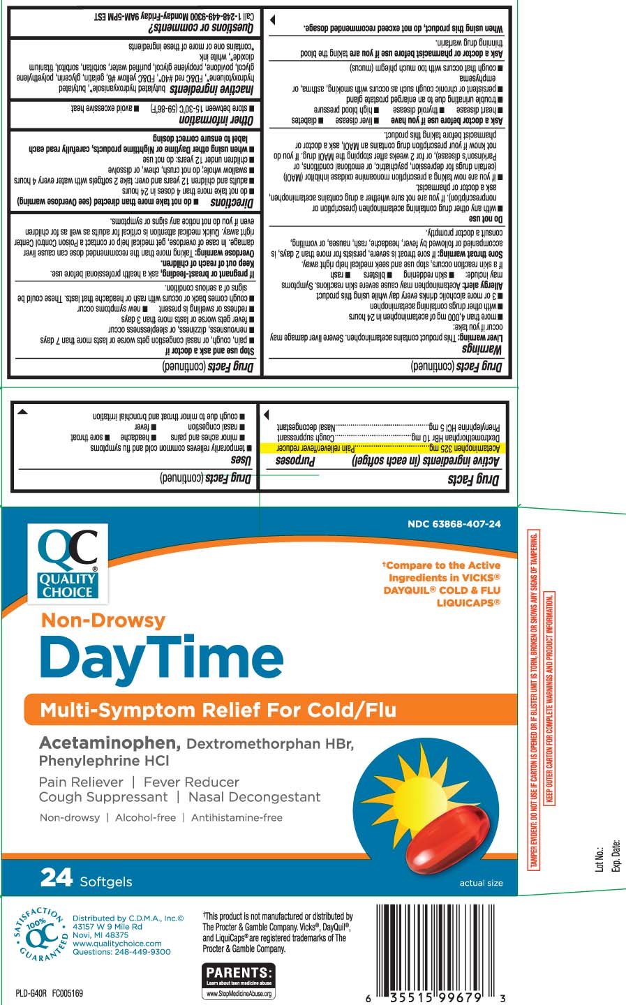 Acetaminophen 325 mg, Dextromethorphan HBr 10 mg, Phenylephrine HCI 5 mg