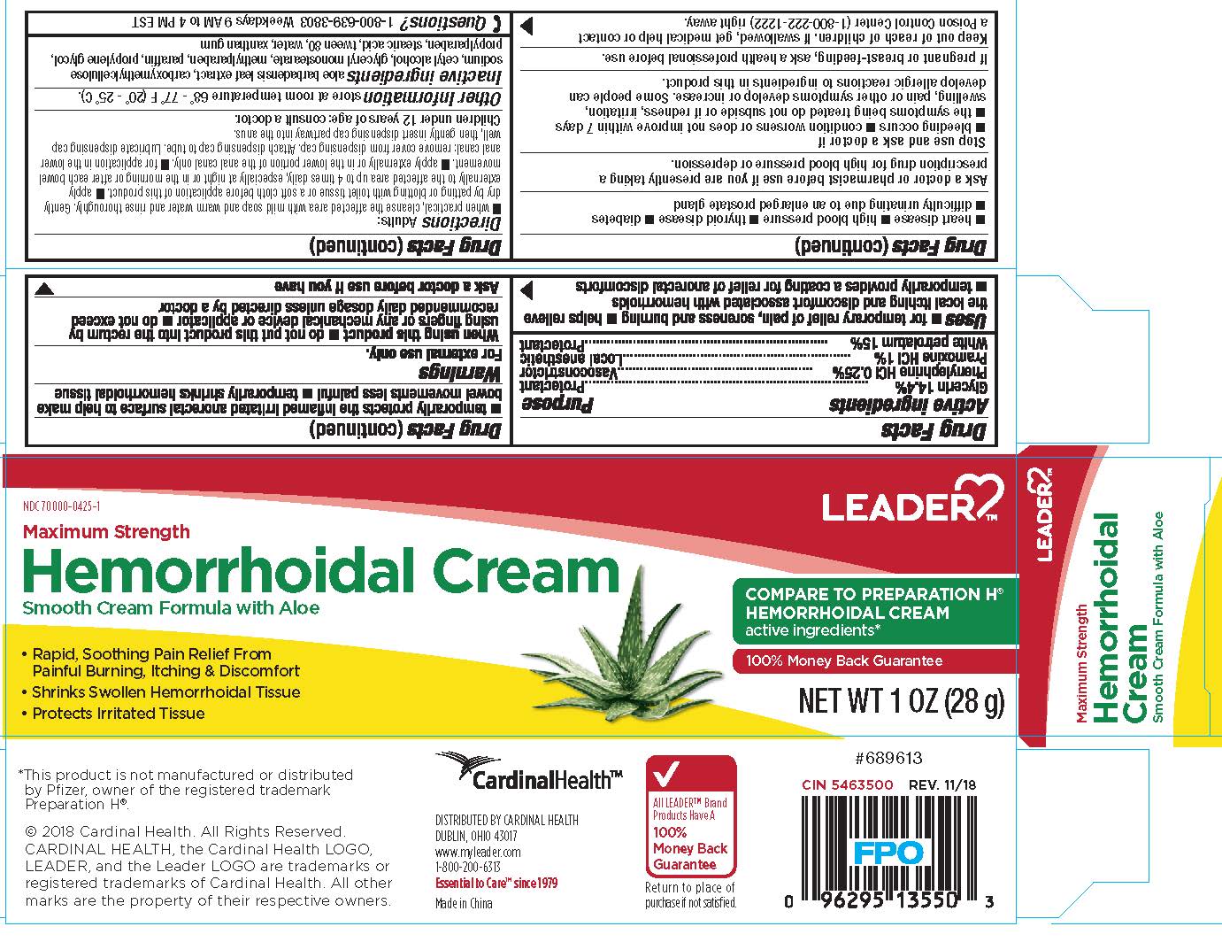 Hemorrhoidal Cream Glycerin Phenylephrine Hydrochloride Pramoxine Hydrochloride White