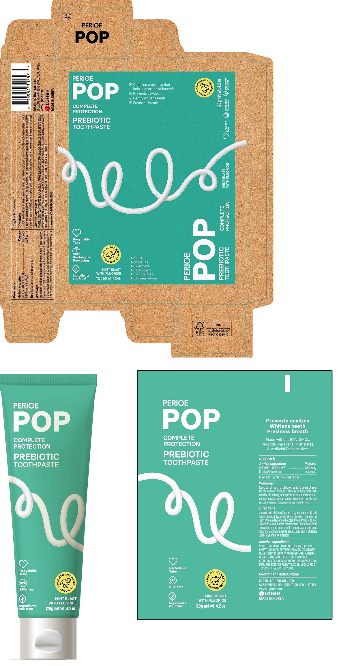 Perioe pop complete protection prebiotic toothpaste