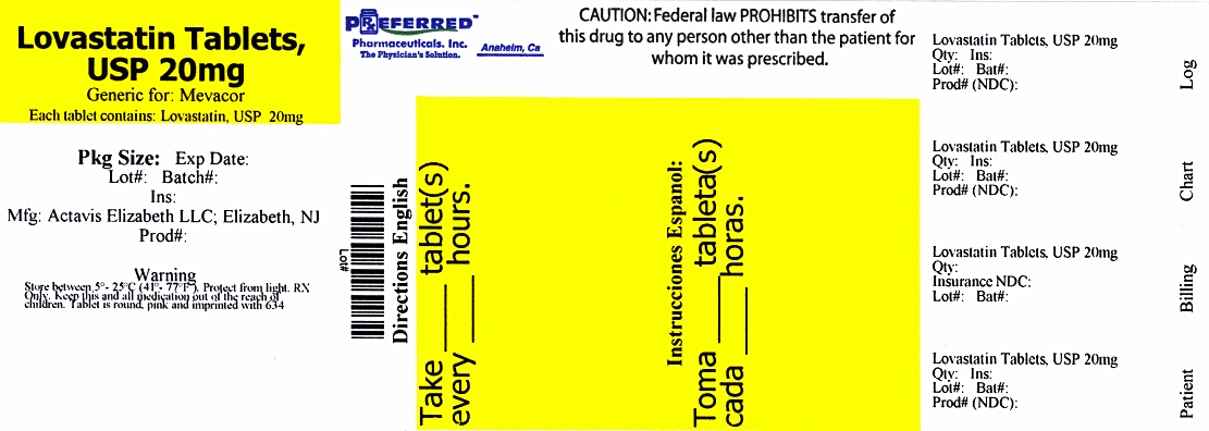 Lovastatin Tablets, USP 20mg