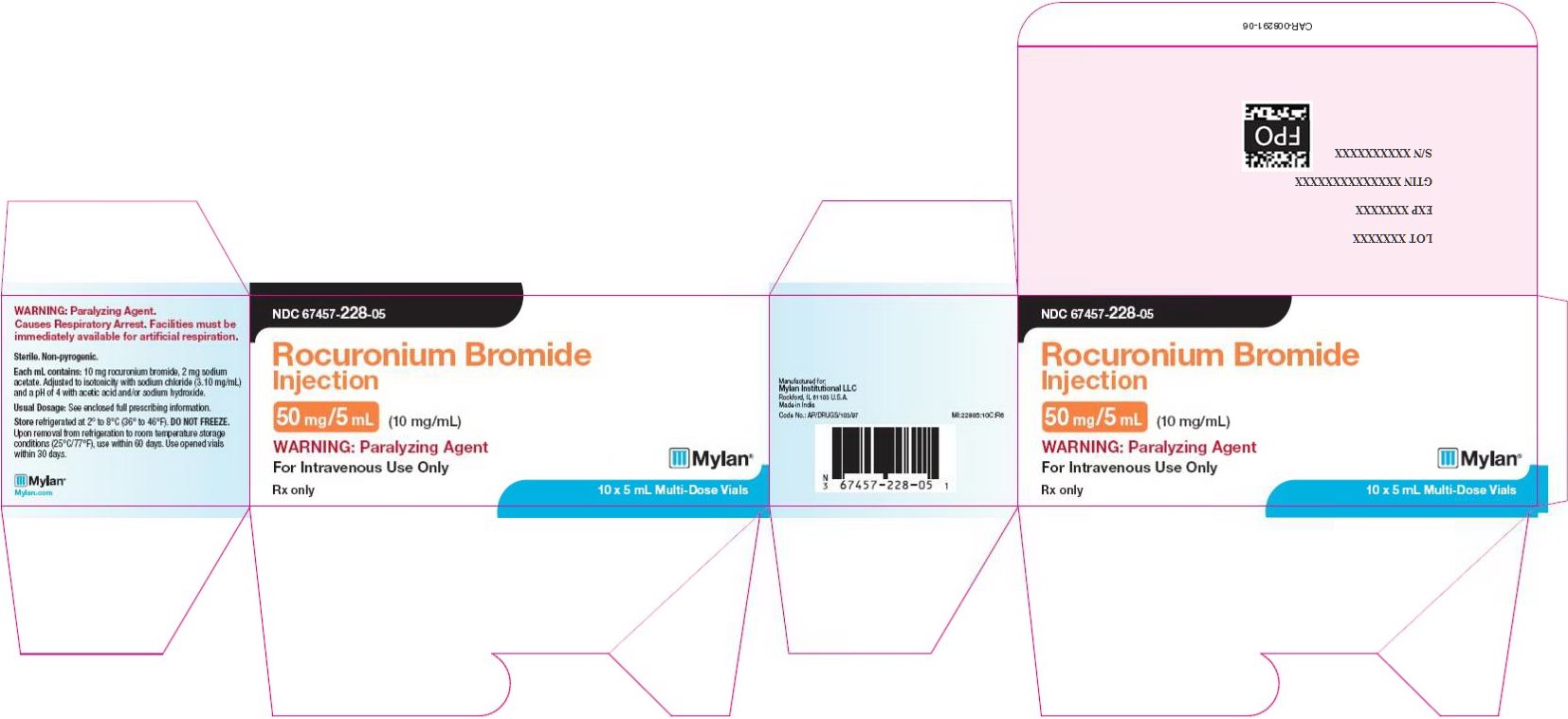 Rocuronium Bromide Injection 50 mg/5 mL Carton Label