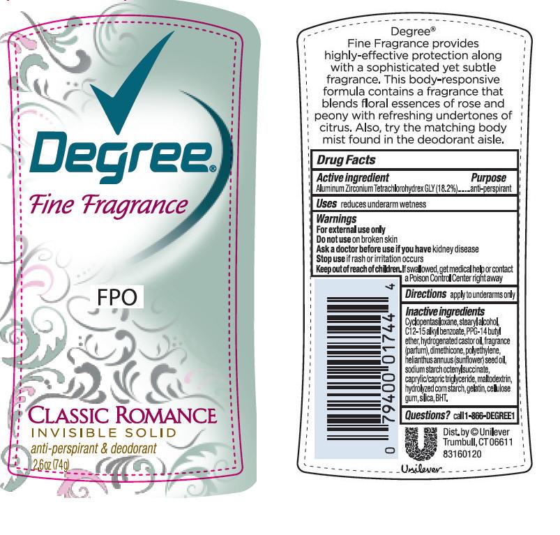 Degree Classic Romance 2.6 oz PDP