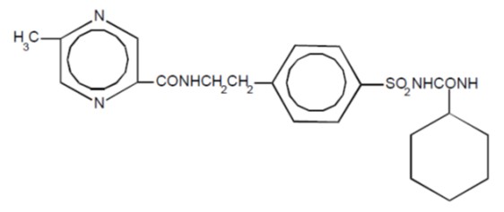 Structural formula of glipizide