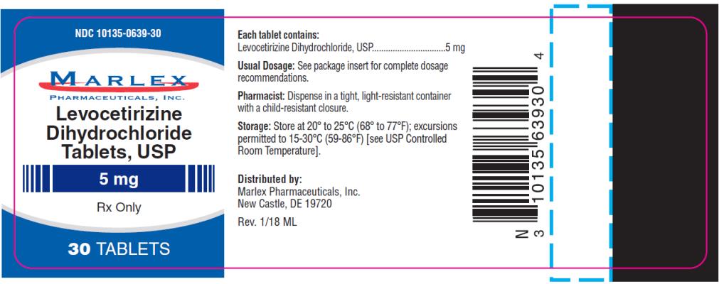 PRINCIPAL DISPLAY PANEL
NDC: <a href=/NDC/10135-0639-3>10135-0639-3</a>0
Levocetirizine 
Dihydrochloride 
Tablets, USP
5 mg
30 Tablets
Rx Only 
