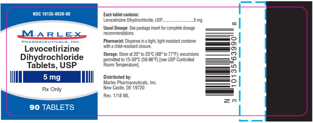 PRINCIPAL DISPLAY PANEL
NDC: <a href=/NDC/10135-0639-9>10135-0639-9</a>0
Levocetirizine 
Dihydrochloride 
Tablets, USP
5 mg
90 Tablets
Rx Only 
