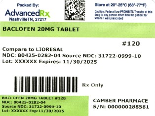 Baclofen 20mg Tablet #120