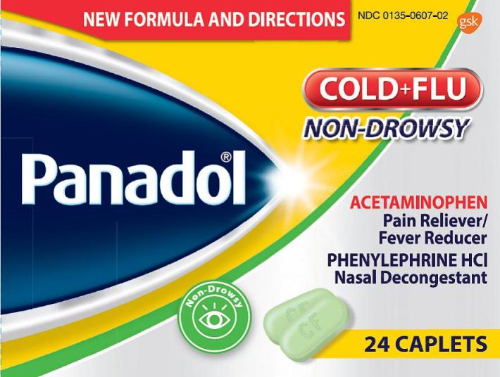 Panadol Cold and Flu NonDrowsy 24 count carton