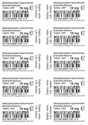 18 mg Methylphenidate HCl ER Tablet Blister