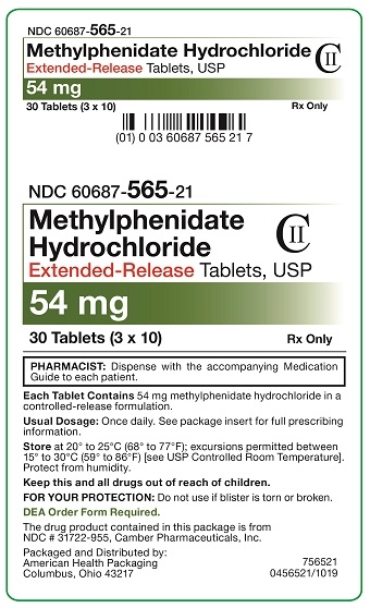 45 mg Methylphenidate HCl ER Tablets Carton
