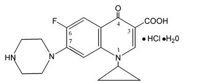 ciprofloxacin hydrochloride chemical structure