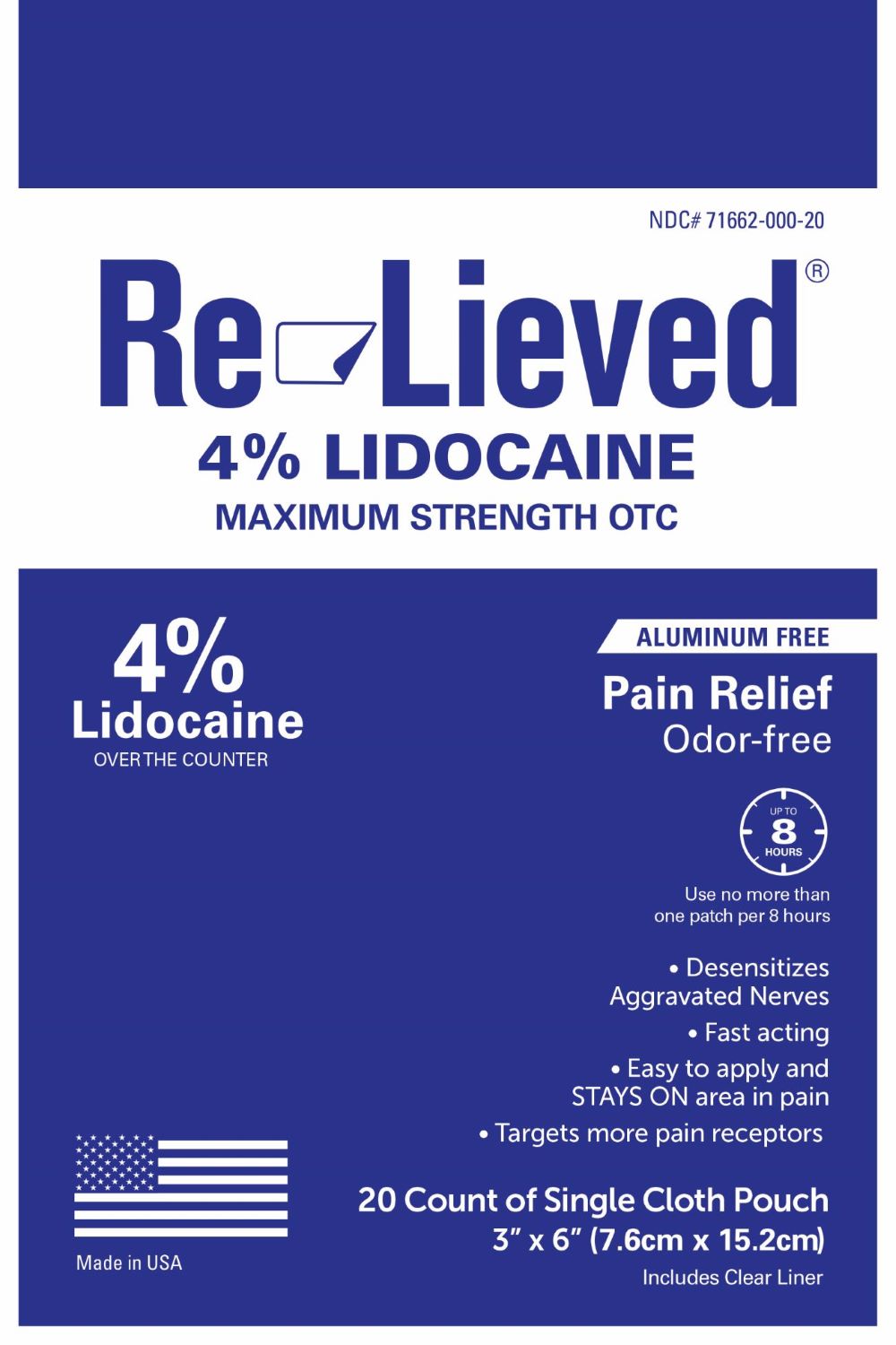 Relieved Lidocaine 4% 20 Count