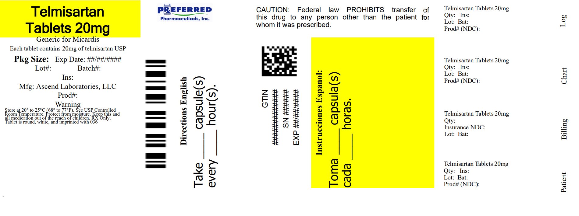 Telmisartan Tablets 20mg