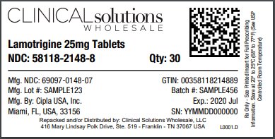 Lamotrigine 25mg tablets 30 count blister card