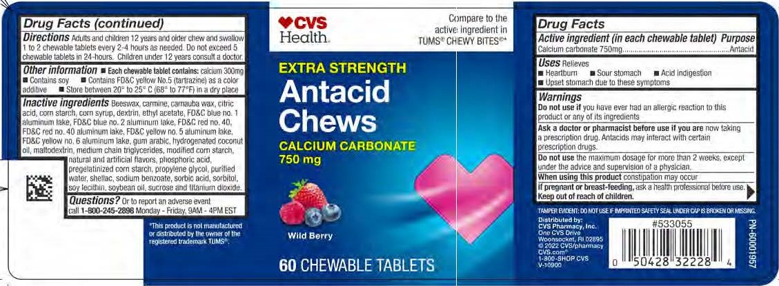 CVS Wild Berry Antacid Chews 60ct