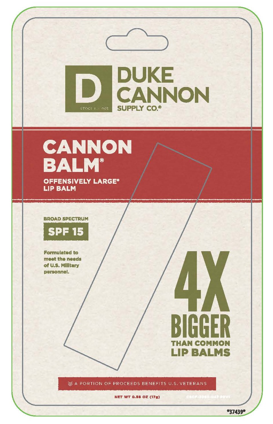 Duke Cannon CannonBalm SPF 15 Blister Card Front