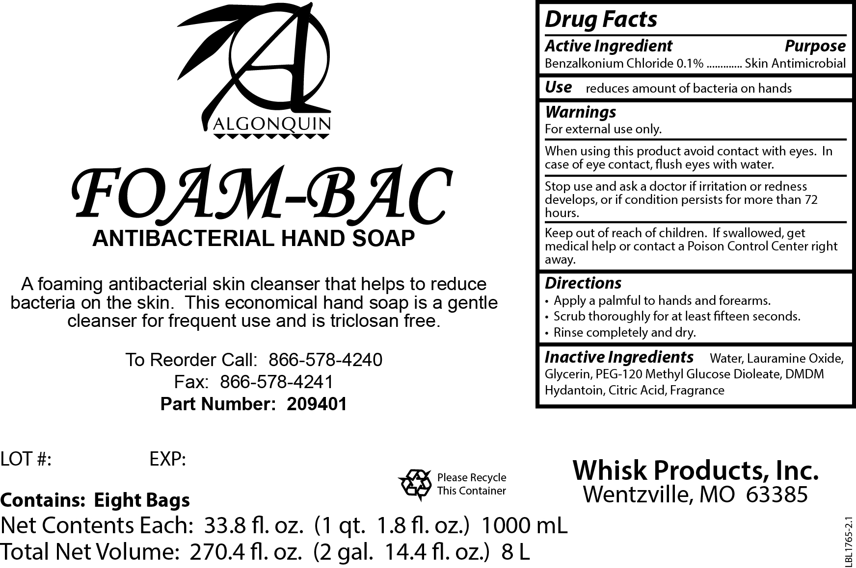 Case Label - 8 x 1000 mL Bags