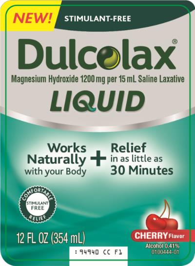 Dulcolax Liquid Saline Laxative - Cherry
Magnesium Hydroxide 1200 mg per 15 mL Saline Laxative
Stimulant-Free
12 Fl Oz (354 mL)
