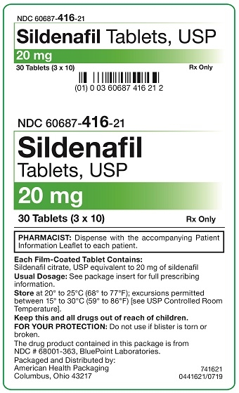 20 mg Sildenafil Tablets Carton