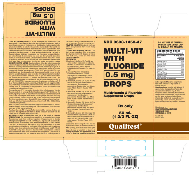 This is an image of the carton for the Multi-Vit With Fluoride 0.5 mg Drops.