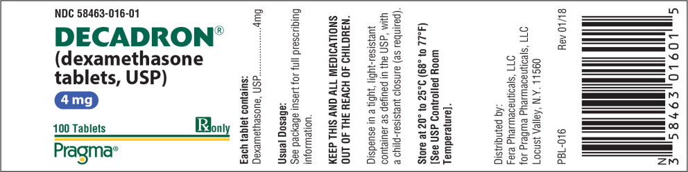 Principal Display Panel - Decadron Tablets 4 mg
