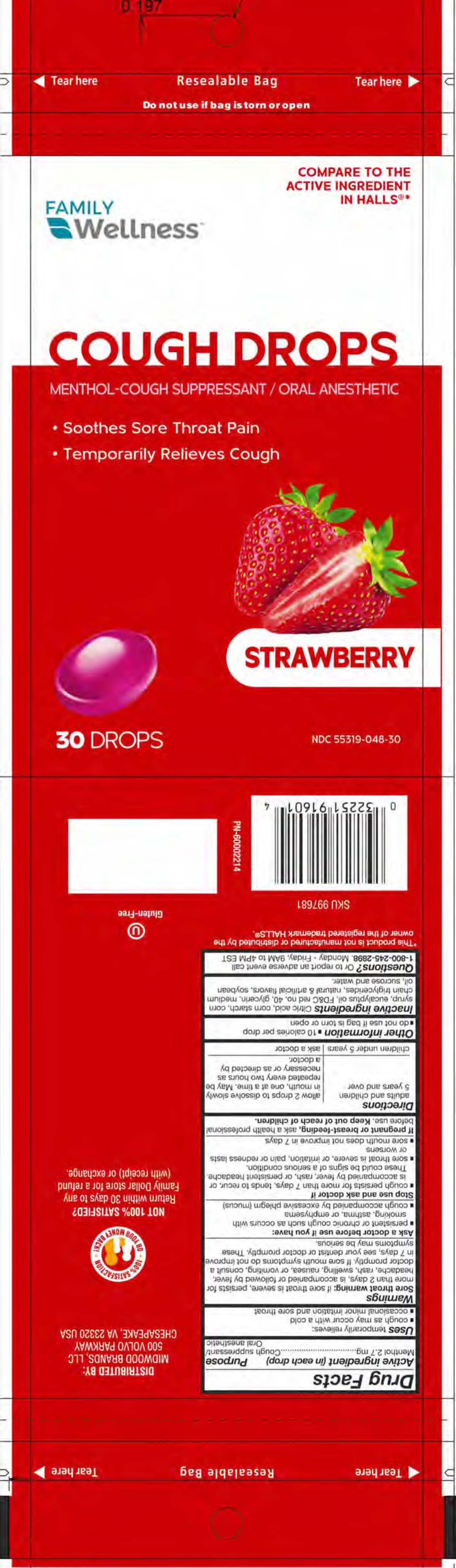 Family Wellness Strawberry 30ct Cough Drops