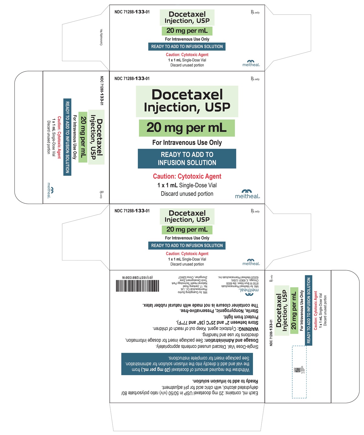 PRINCIPAL DISPLAY PANEL – Docetaxel Injection, USP, 20 mg per mL Carton
