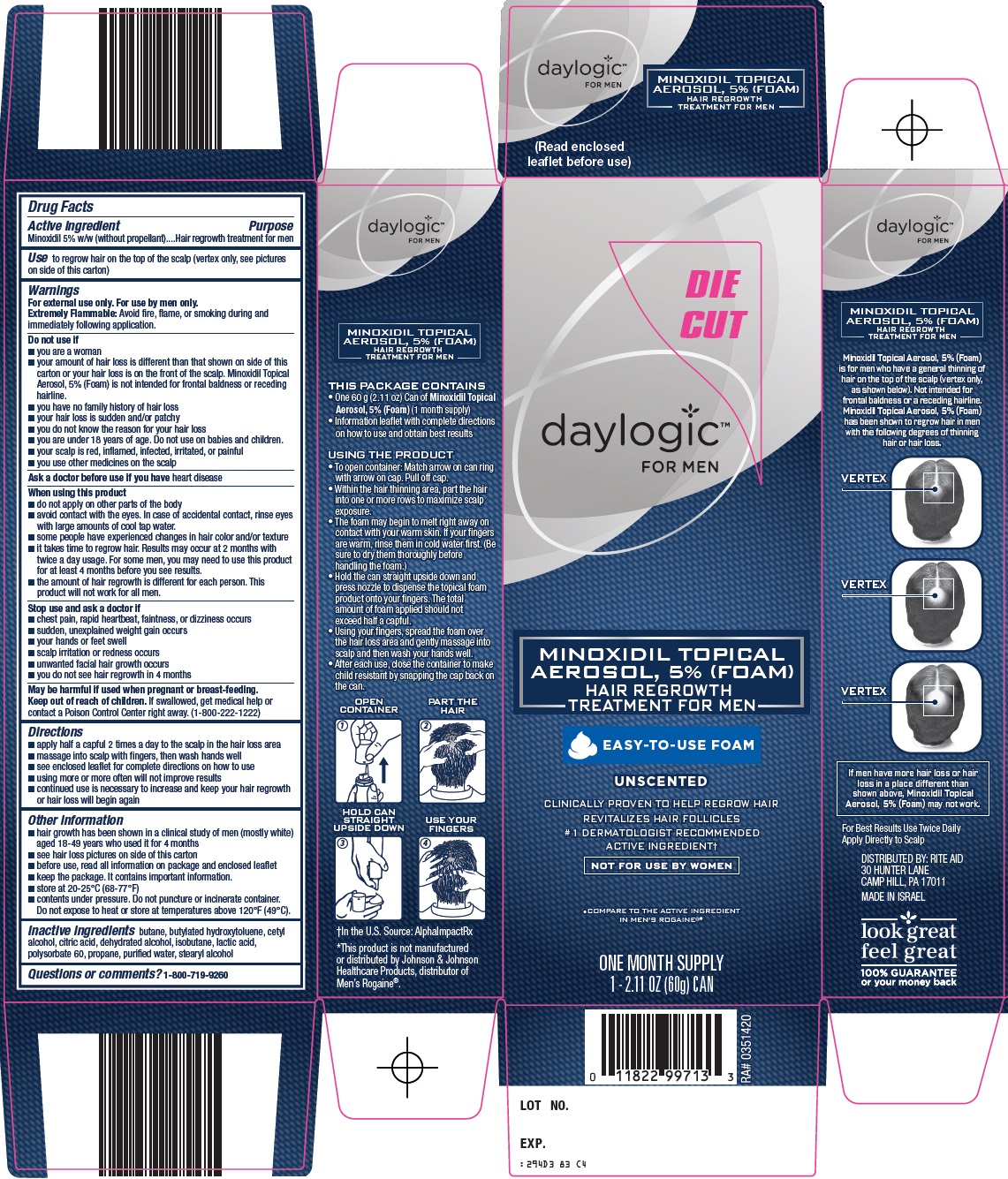 Daylogic For Men Minoxidil Topical Aerosol, 5% (Foam) Carton