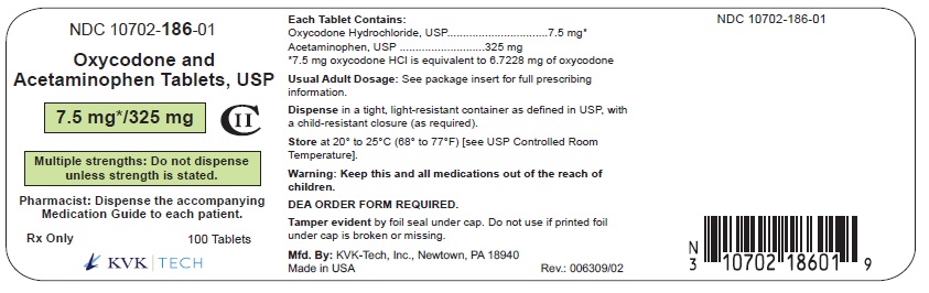 Container Label - 7.5 mg/325 mg; 100's Pack size