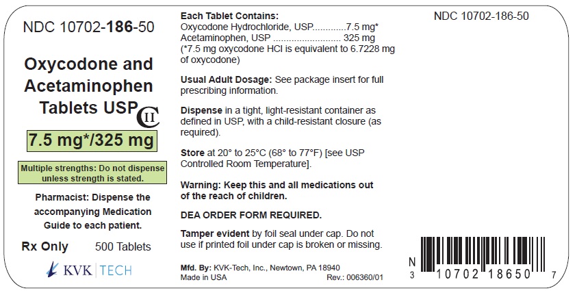 Container Label - 7.5 mg/325 mg; 500's Pack size