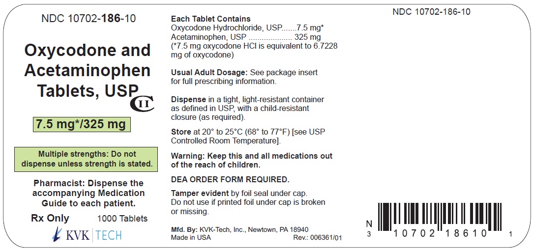 Container Label - 7.5 mg/325 mg; 1000's Pack size