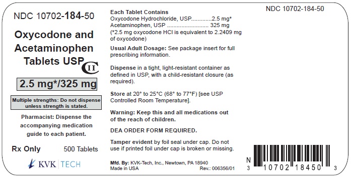 Container Label - 2.5 mg/325 mg; 500's Pack size