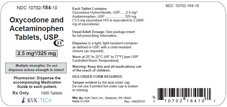 Container Label - 2.5 mg/325 mg; 1000's Pack size