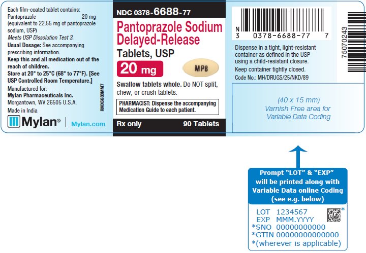 Pantoprazole Sodium Delayed-Release Tablets, USP 20 mg Bottle Label