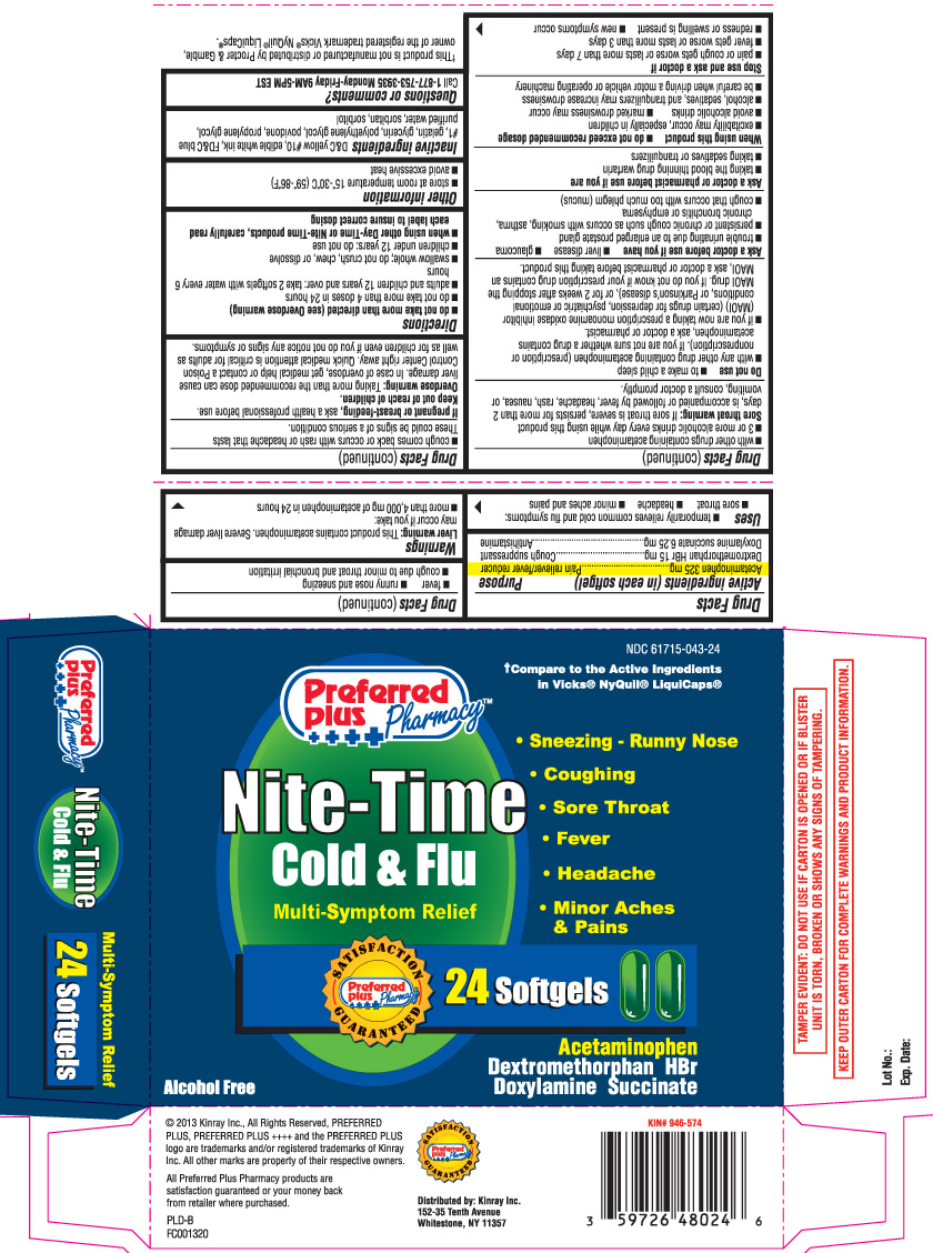 Acetaminophen 325 mg, Dextromethorphan HBr 15 mg, Doxylamine succinate 6.25 mg