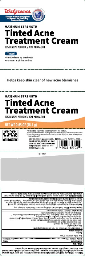 WALGREENS MAXIMUM STRENGTH TINTED ACNE SPOT TREATMENT CREAM- benzoyl