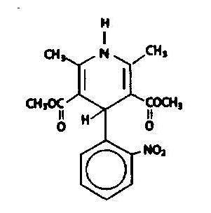 Structural formula for nifedipine