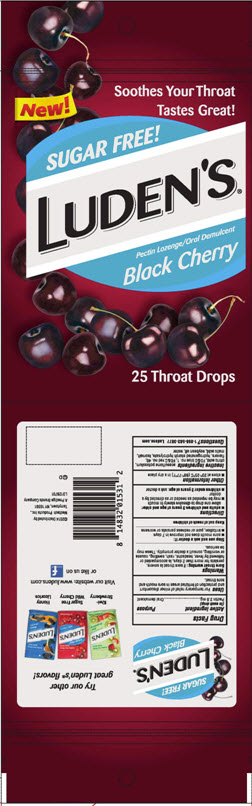 Sugar Free! Luden’s® Pectin Lozenge/Oral Demulcent Black Cherry 25 Throat Drops