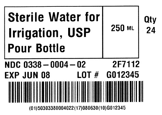 Sterile Water for Irrigation, USP Representative Carton Label