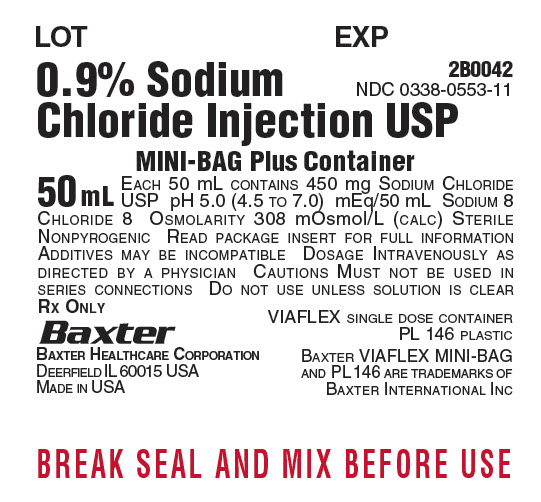 0.9% Sodium Chloride Injection USP Container Label NDC: <a href=/NDC/0338-0553-11>0338-0553-11</a>