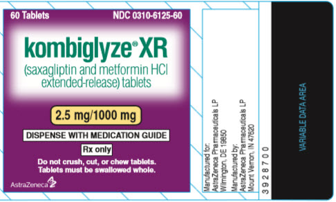 Kombiglyze XR 2.5 mg/1000 mg 60 tablet bottle label