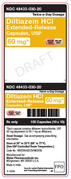 Diltiazem HCl 60 mg Extended-Release Capsules, USP Unit Carton Label