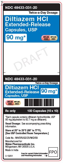 Diltiazem HCl 90 mg Extended-Release Capsules, USP Unit Carton Label