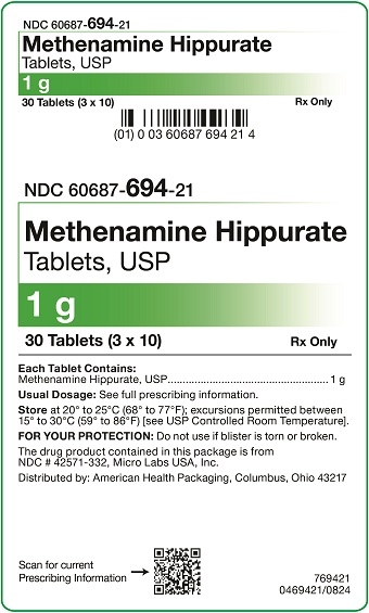 1 g Methenamine Tablets Carton