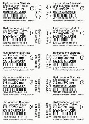 7.5 mg/200 mg Hydrocodone/IBU Tablet Blister