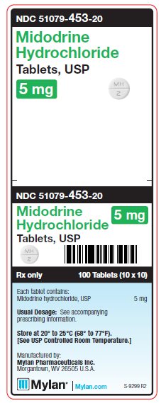Midodrine Hydrochloride 5 mg Tablets Unit Carton Label